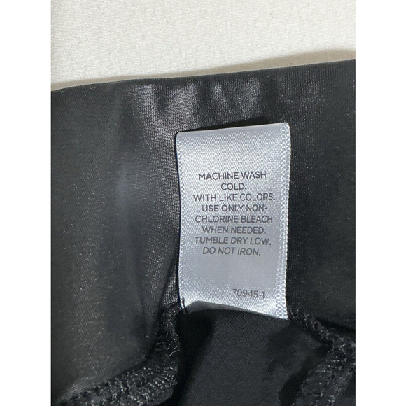 Woman’s Black Faux Leather Polyester Spandex Pants Xl - Picture 4 of 8